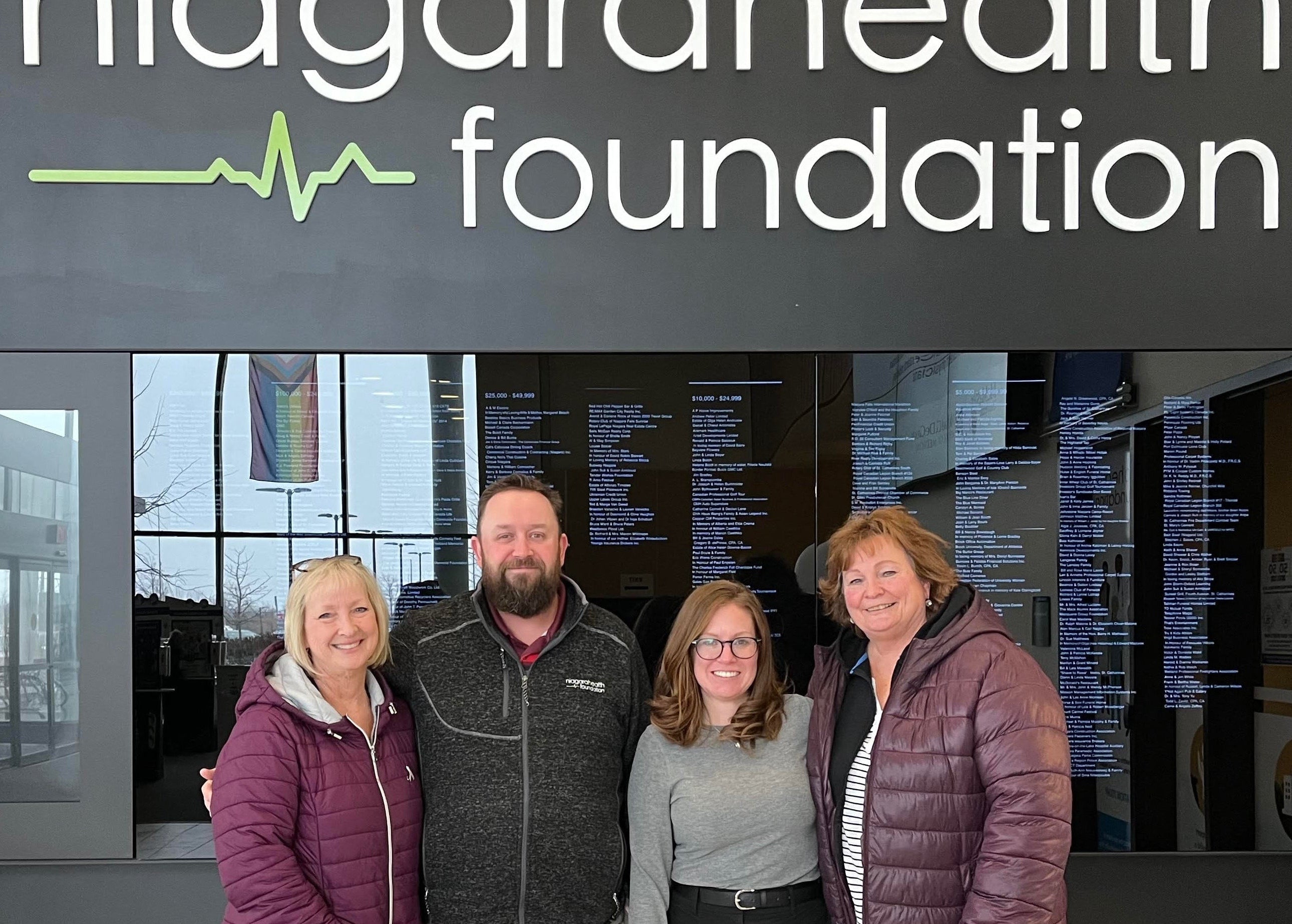 Nancy and Judy Peart with Representatives of Niagara Health Foundation 